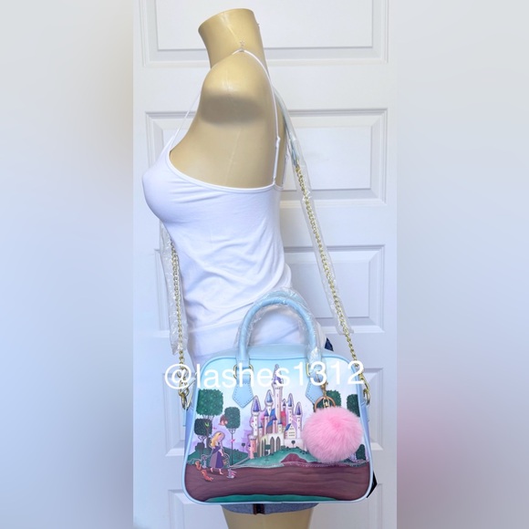 LOUNGEFLY Disney Sleeping Beauty Aurora Castle Satchel Purse – Blue - Picture 8 of 8